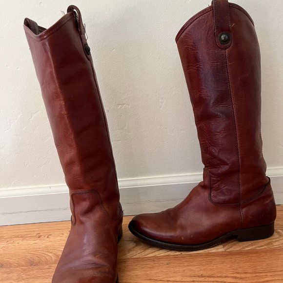 Frye Boots Melissa Style Size 8.5 (Color: Mahogony Brown) - Picture 2 of 5